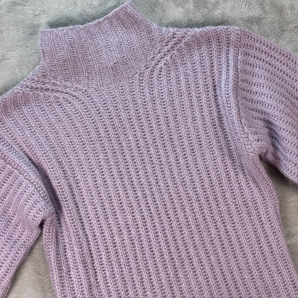Miss Selfridge Sweater Dress Chunky‎ Knit Lavender Purple Mock Neck US 2